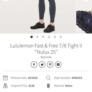 Lululemon fast free reflective 25" rare melanite